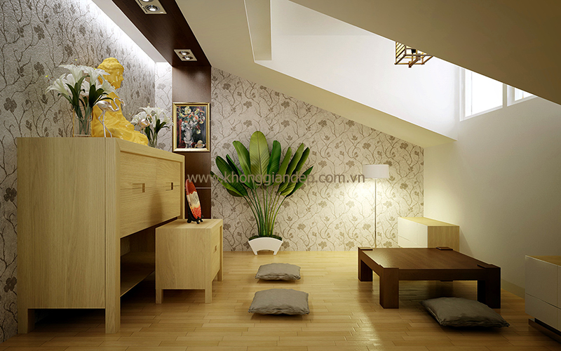 Phòng thờ cúng trang nhã mà vẫn tôn&nbsp;nghiêm