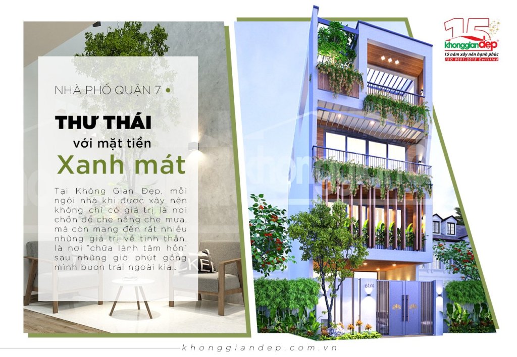 Nhà phố Q7: Thư thái với mặt tiền xanh&nbsp;mát