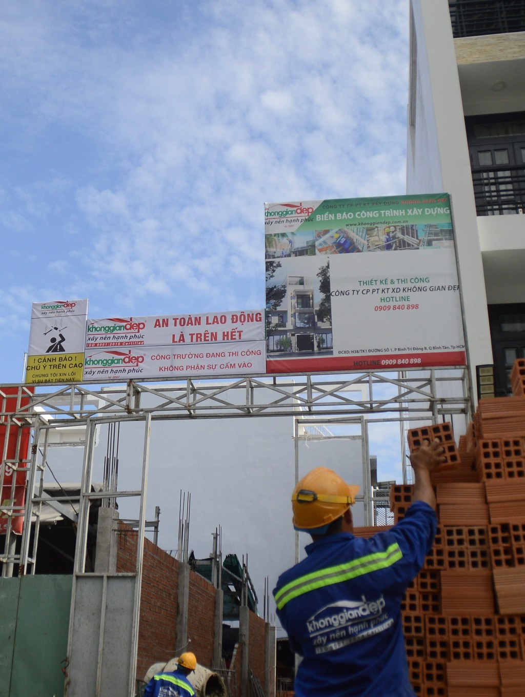 Công trường thi công nhà phố Quận Bình&nbsp;Tân