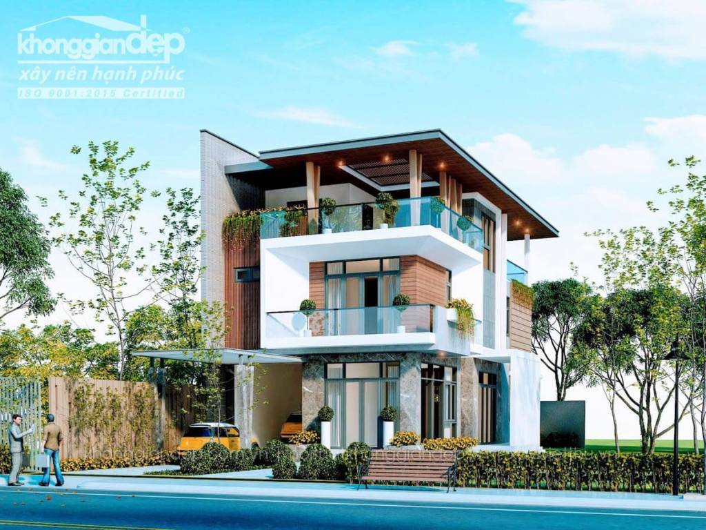 Mẫu biệt thự hiện đại có sân&nbsp;vườn