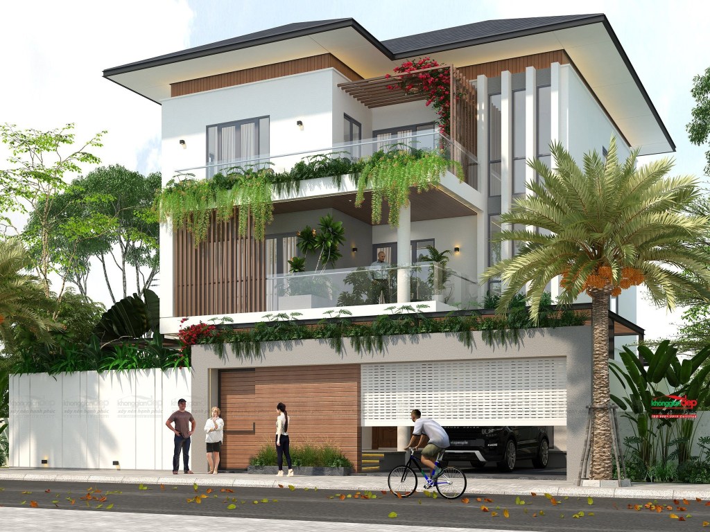 Mẫu 3D mặt tiền, phong cách thiết kế hiện đại, tiện dụng, nhẹ&nbsp;nhàng