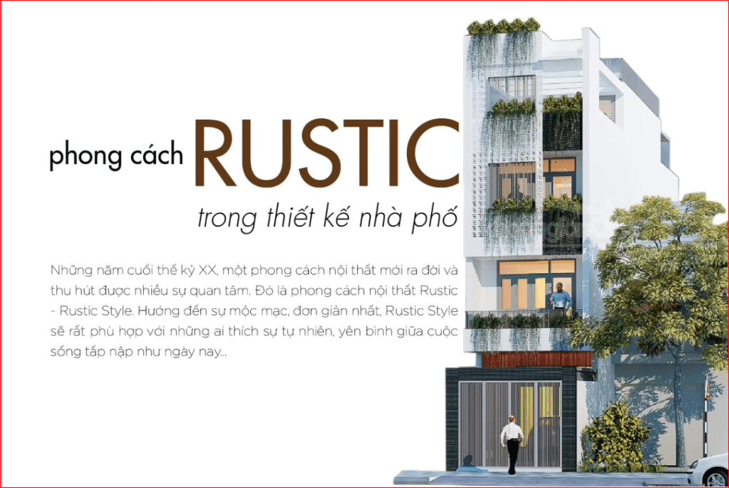 Phong cách Rustic trong thiết kế nhà&nbsp;phố