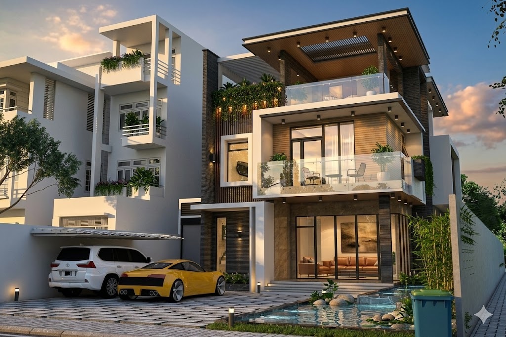 Biệt thự Tây Ninh với Bố Trí Hồ Bơi Sân Vườn